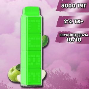 Smoant Ant Bar CUBE 3000 - Green Apple купить с доставкой в Нижнем Новгороде и Нижегородской области. Цена. Изображение №4.
