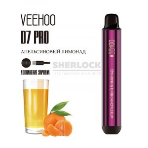 Электронная сигарета VEEHOO D7 Pro 2000 (Апельсиновый лимонад ) купить с доставкой в Нижнем Новгороде и Нижегородской области. Цена. Изображение №4.